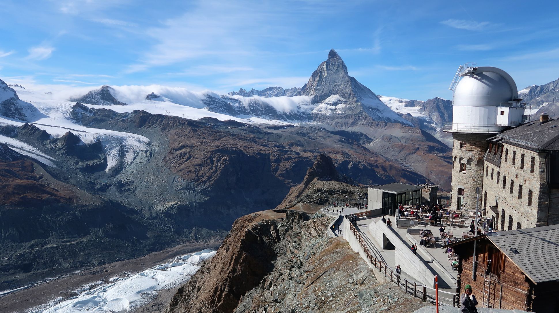 Matterhorn und umliegende Alpen, Schweiz.