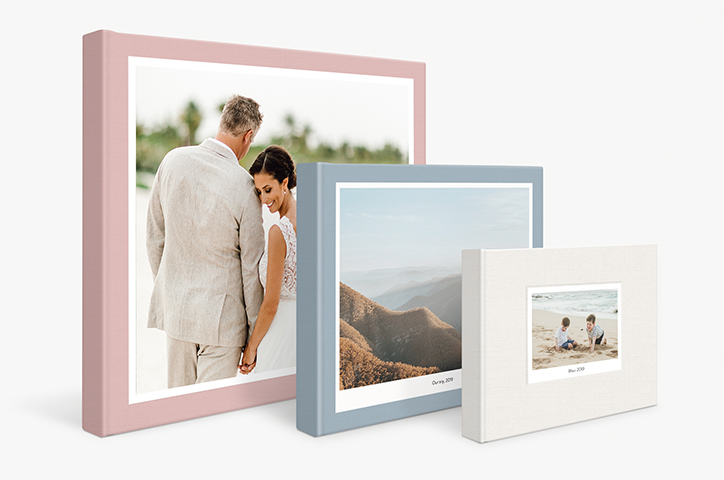 Range of three Classic Photo Books standing side by side