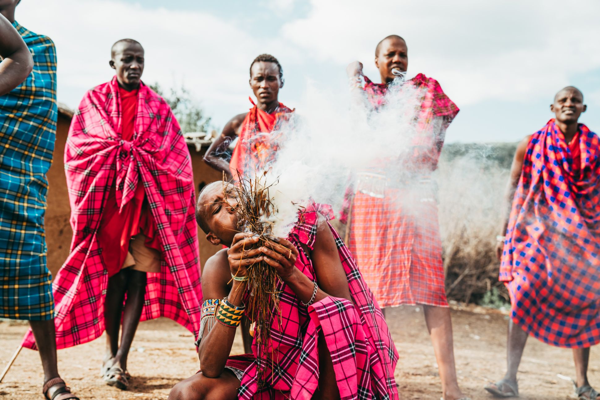 Man blowing smoke