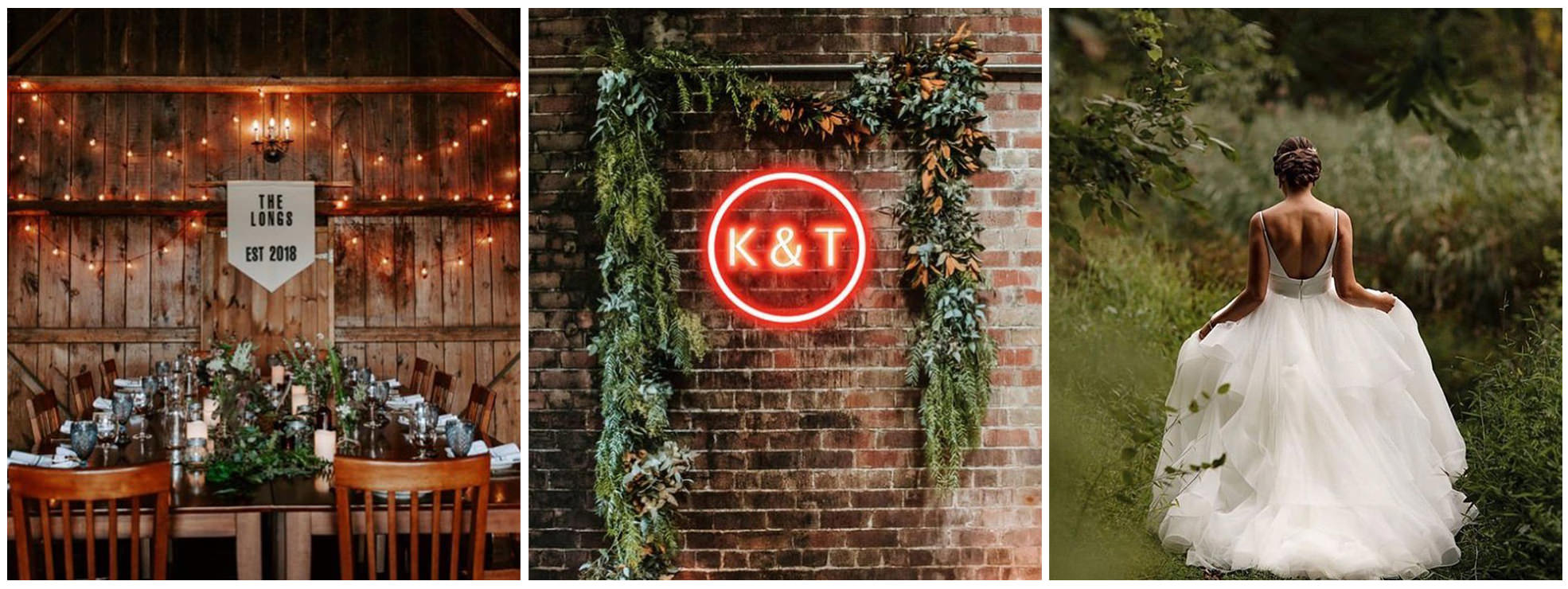 Wedding venue decor and bride.