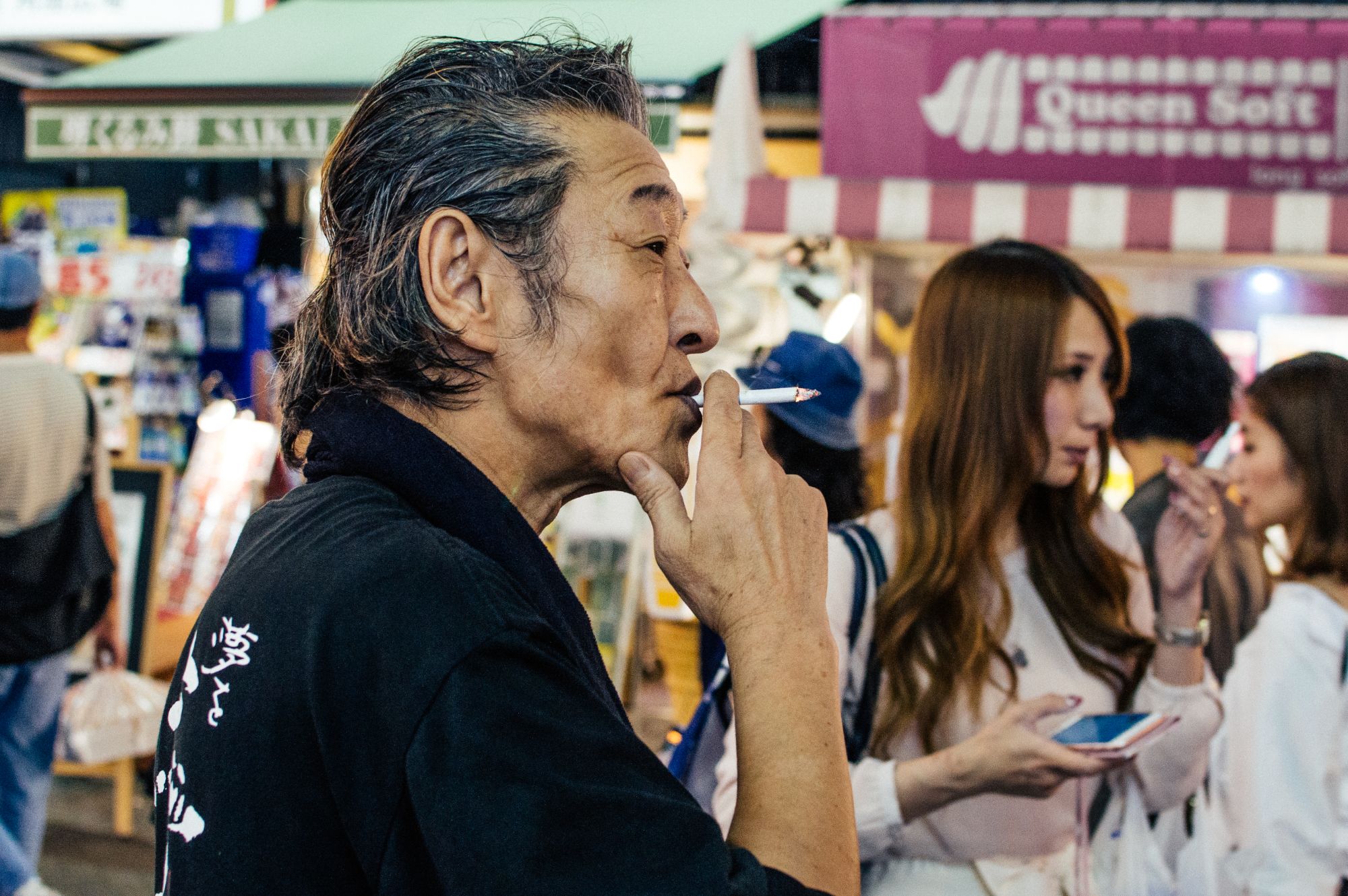 Man smoking a cigarette