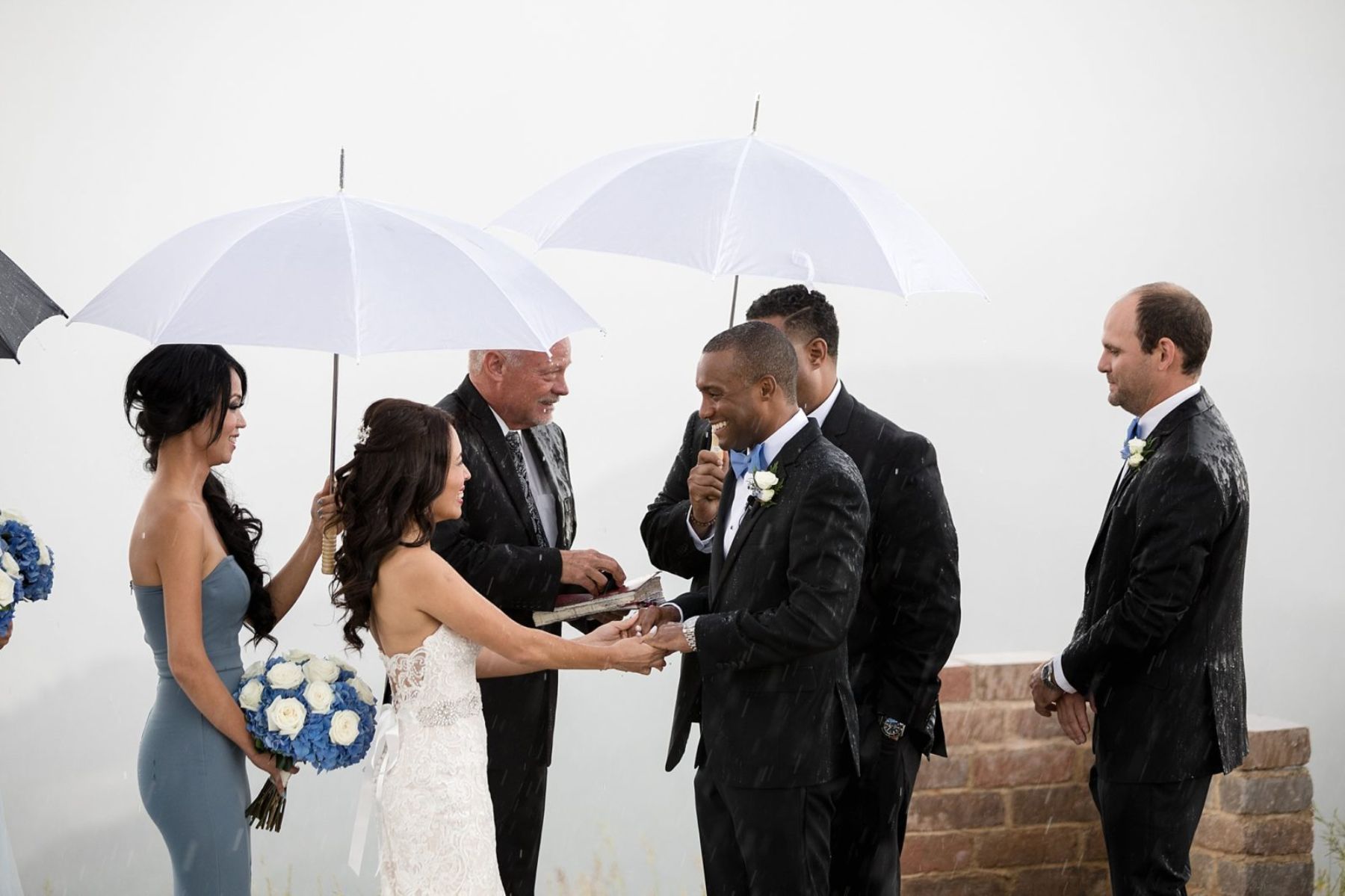 Wedding ceremony in the rain
