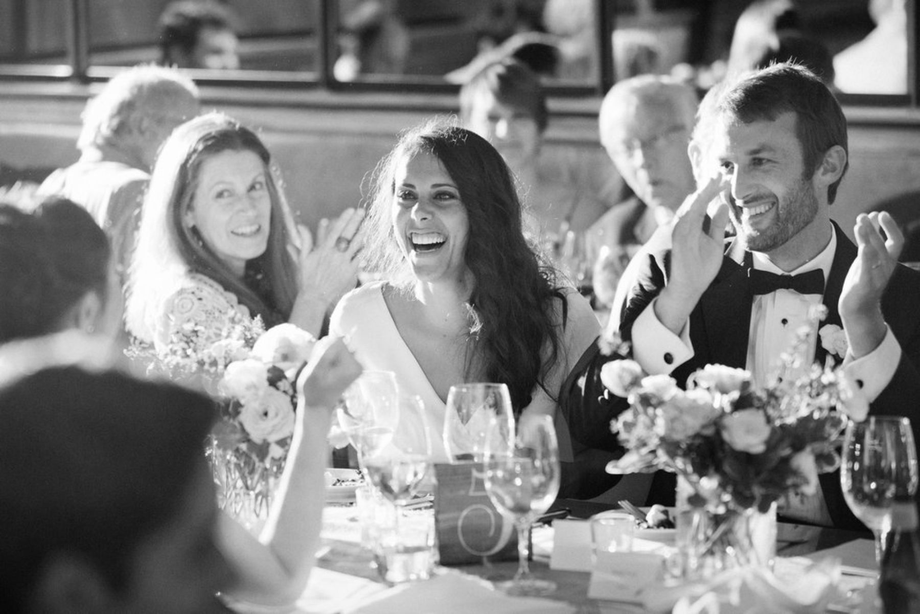 Bride and groom at their wedding reception