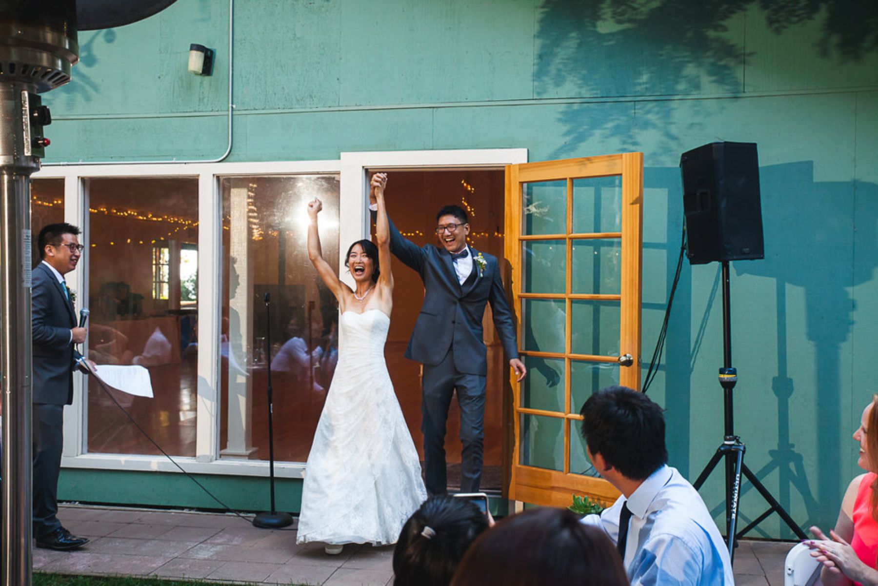Overjoyed newlyweds
