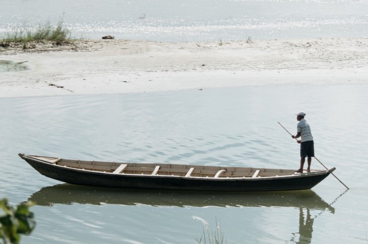 Man on canoe