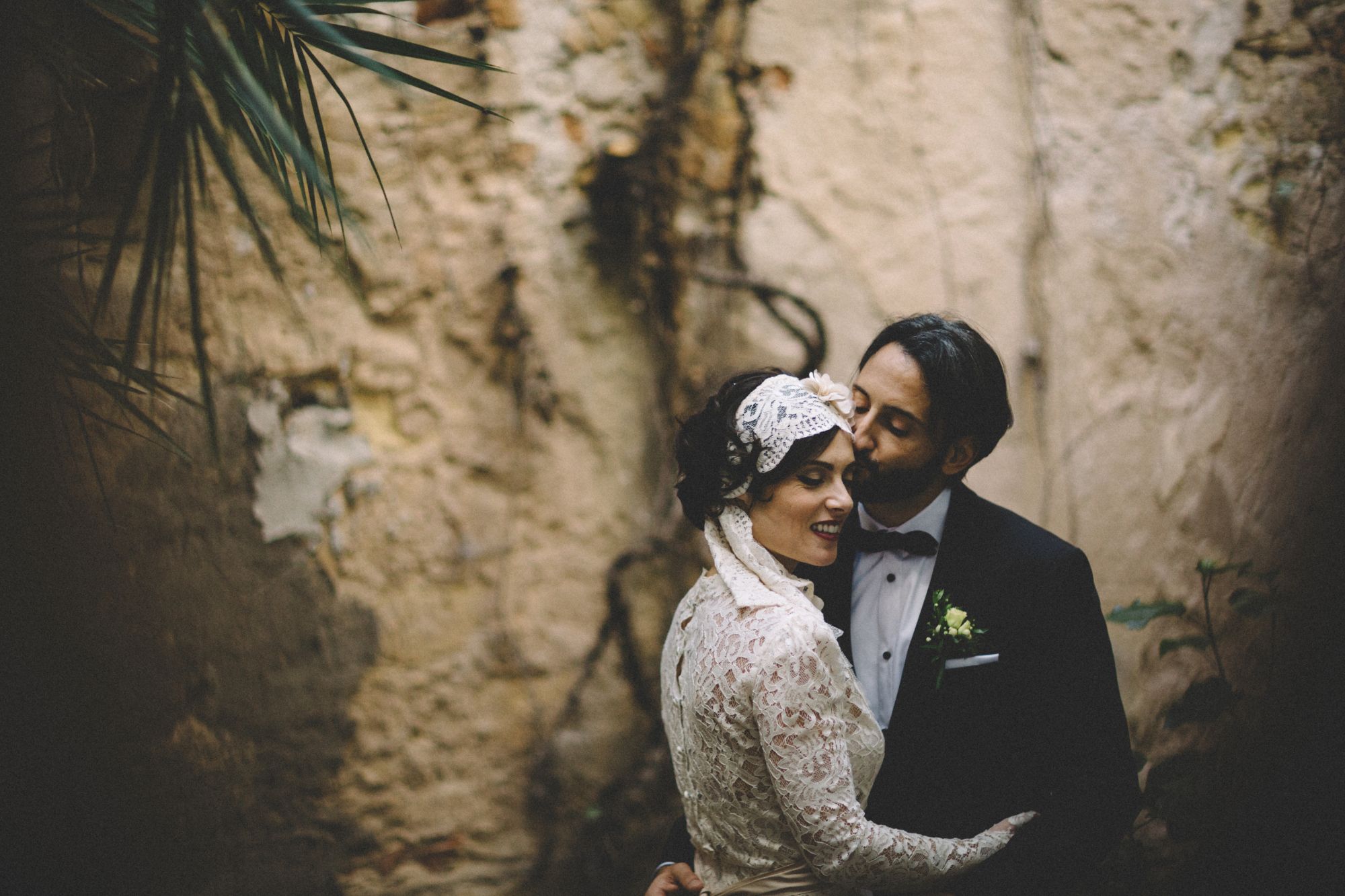 Bride and groom wedding portrait.